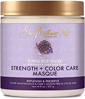 Sheamoisture Strength And Color Care Masque For Damaged Hair Purple Rice Water To Replenish And Preserve 8 Oz