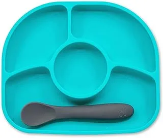 Yumi anti-spill silicone plate & spoon set