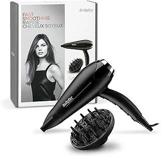 BaByliss Hair Straightener|2200W Powerful Motor & Ionic Frizz Control|3 Heat/2 Speed Settings with Cool Shot for Styling|Titanium-Ceramic Technology with Salon-Length 1.95m Cord|D572DSDE(Black )