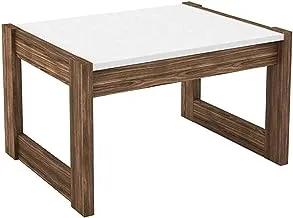 Tecnomobili Coffee Table, White/Walnut, RIV012