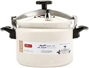 Al Saif Aluminum Granite Pressure Cooker Size: 6Liter, Color: Pearl White
