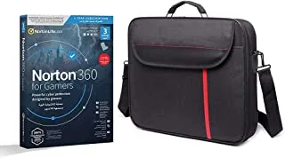 حقيبة كمبيوتر محمول ، حقيبة كتف داتازون 15.6 بوصة سوداء مع جهاز Norton N360 Gamers 1 User 3.