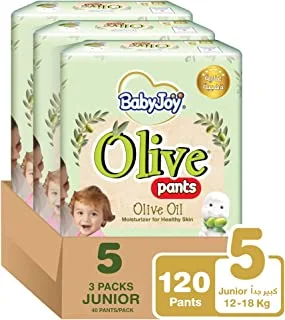 BabyJoy Olive Pants, Size 5, Junior, 12-18 Kg, Mega Box, 120 Diapers