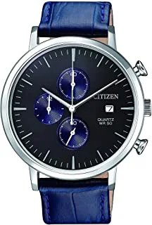 Citizen men's black dial leather band watch - an3610-04h