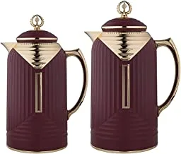 السيف ثريا طقم ترامس قهوة وشاي ، قطعتين ، مقاس: 0.7 و 1.0 لتر ، اللون: مات بورجندي ، K195655 / 2MDRDG