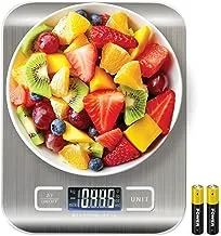 SKY-TOUCH Digital Food Scale Kitchen Scale Slim Stainless Multifunction Scale With LCD Display And Tare Measuring Four Units Of Measure Conversion Batteries Included-Silver