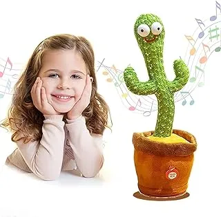 Singing Plush Cactus Toy| Dancing Cactus with Light| Cactus Repeat What You Say| Recording Electronic Plush Toys for Babies |Funny Creative Kids Toy.
