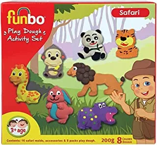 Funbo Play Dough Activity set Safari Animals 200g + قوالب