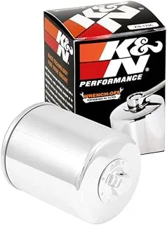 K&N Motorcycle Oil Filter: High Performance, Premium, Designed to be used with Synthetic or Conventional Oils: Fits Select Harely Davidson Motorcycles, Chrome Single, KN-170C