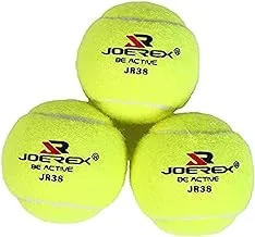 Joerex 3 Pcs Set Tennis Balls Poly Bag, Extra-duty felt for hard court play, Green