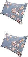 Pack Of 2 Microfiber Polyster Pillowcases, Shams Floral Pattern Envelope Closure Style, Ultra Soft And Premium Quality Size:50 * 75 Cm