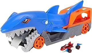 Hot Wheels® Shark Chomp Transporter Playset with One 1:64 Scale Car for Kids 4 to 8 Years Old