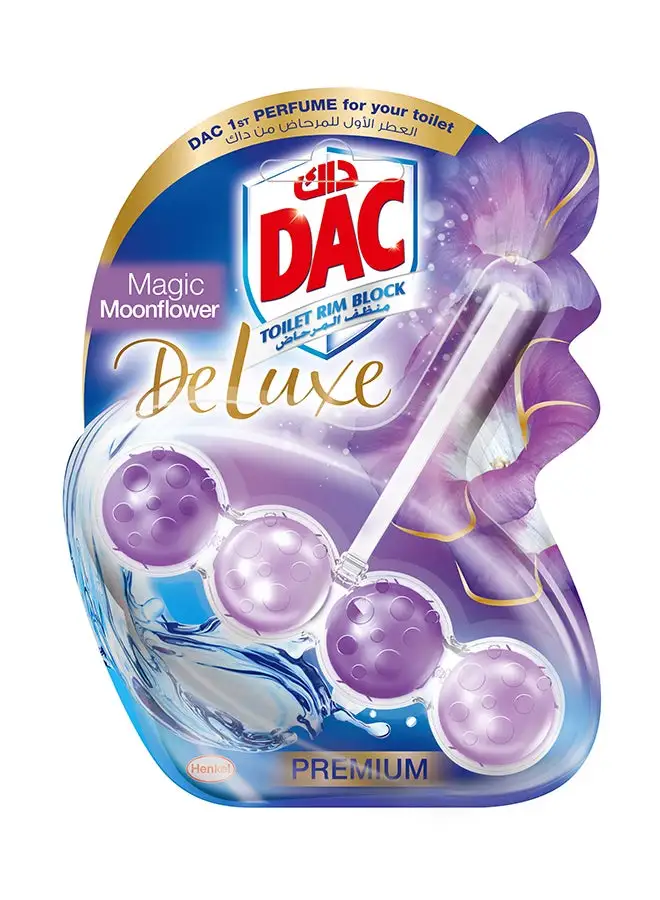 Dac Deluxe Toilet Rim Block With Active Cleaning Foam Dirt Protection And Delicate Premium Scent Moonflower 50grams