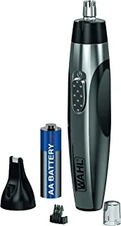 WAHL Deluxe Electric Detail Trimmer for Men |Ideal for Unwanted Nose, Ear, and Eyebrow hairs | 2-in-1 Multipurpose Trimmer | Stainless Steel Blades, Integrated Mini-Spotlight (5546-216)