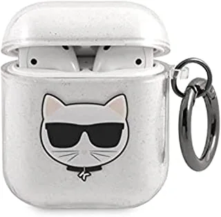 Karl Lagerfeld Tpu Choupette Glitter Case For Apple Airpods 3 - Silver