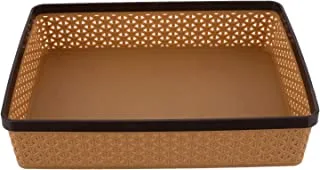 Kuber Industries Plastic Solitaire Stationary Office Tray, File Tray, Document Tray, Paper Tray A4 Documents/Papers/Letters/Folders Holder Desk Organizer (Brown)