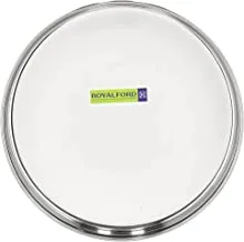 Royalford Khumcha Plate, Stainless Steel,26Cm, Rf10159 - Dinner Plate For Kids, Toddlers, Children, Feeding Serving Camping Plates, REUsable And Dishwasher Safe, Heavy Duty Kitchenware Round Plate