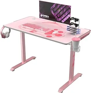 Eureka Ergonomic I1-S Pink Gaming Desk, 43.3