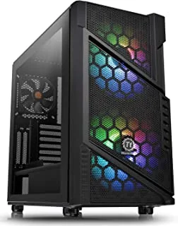 Thermaltake Commander C31 Black Motherboard Sync Argb Atx Mid Tower Computer Chassis With 2 200Mm Argb 5V Motherboard Sync Rgb Front Fans + 1 120Mm Rear Black Fan Pre-Installed Ca-1N2-00M1Wn-00