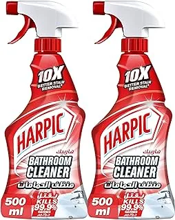 Harpic Bathroom Cleaner Trigger Spray For 10X Better Stain Removal, 500ml, Pack of 2