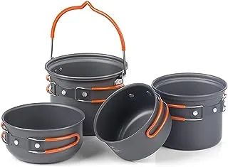 Naturehike Updated Four-piece hiking Camping Cookware-Silver
