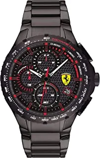 Scuderia Ferrari Men's Black Dial Ionic Plated Black Steel Watch - 830730