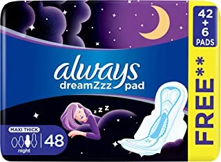 Always Cool & Dry Maxi Thick, Night sanitary pads, 48 Pads