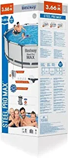 Bestway Steel Pro MAX مجموعة مسبح 366 سم × 100 سم ، متعدد الألوان ، 26-56260