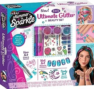 Shimmer N Sparkle| 3 In1 Ultimate Glitter Beauty Set, Multicolor, 65501