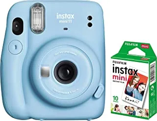 Fujifilm Instax Mini 11 Instant Camera With 1 Pack Of Instax Mini Film Sky Blue