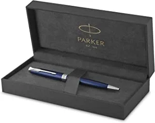 Parker Sonnet Slim Ballpoint Pen, Blue Lacquer With Palladium Trim, Medium Point Black Ink| 8573