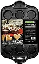 Royalford Carbon Steel Muffin Pan With Loose Base, Rf10091 | Non-Stick Coating | 12 Cups Baking Pan | For Oven USe Only | Upto 220 Degree CelsiUS Oven Safe