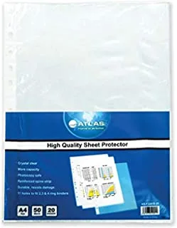 Atlas Sheet Protector for A4 Papper, 20 Pieces - 50 Micron