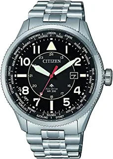 Citizen Mens Solar Powered Watch, Analog Display And Solid Stainless Steel Strap - Bx1010-53E