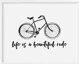 Life Is A Beautiful Ride Art Wall Print With Wood Frame