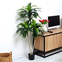 YATAI Artificial Dracaena Fragrans Brazil Plant Artificial Plants With Pot For Home Decor – Artificial Tree Outdoor – Plastic Plants For Balcony Indoor Plants – Artificial Plants Outdoor (1.3 Meters)