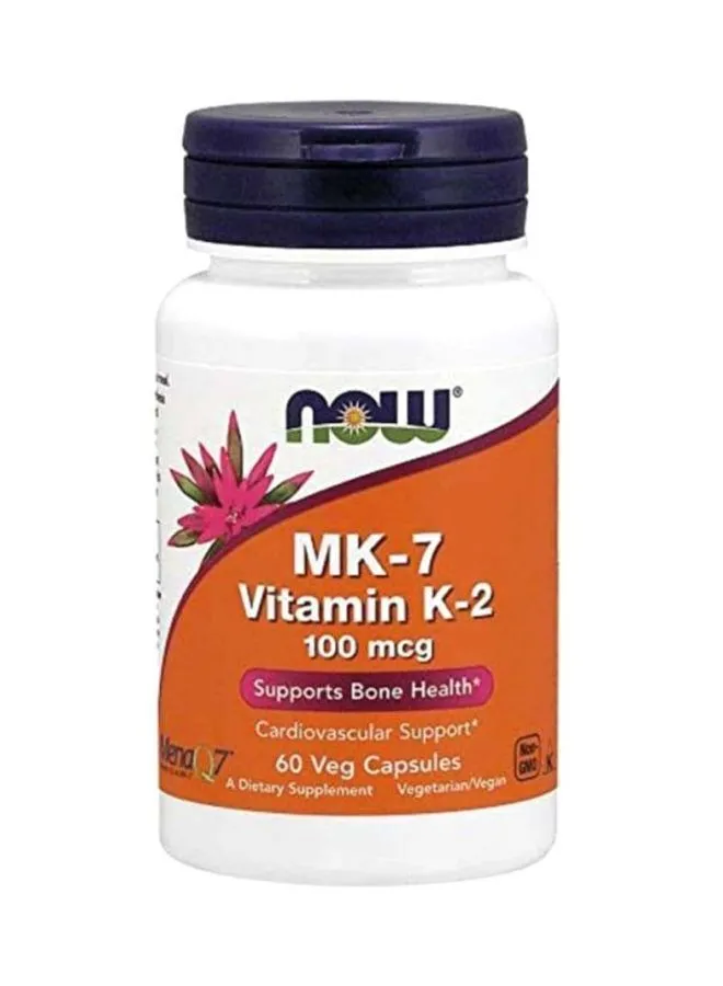 Now Foods MK-7 Vitamin K-2100 ميكروجرام 60 كبسولة نباتية