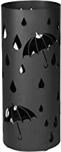 حامل مظلة معدني من SONGMICS ، حامل مظلة مع علبة مياه وخطافات ، 19.5 × 49 سم (القطر × الارتفاع) ، دائري ، أسود غير لامع LUC23B