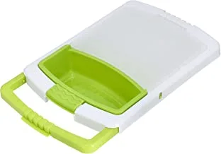 Multi-Functional Chopping Board, Rf10334 | With Storage Tray & Washing/Draining Basket | Durable Pp Material | Portable Design | AdJustable Length | Multifunctional Kitchen Vegetable Washing Basket