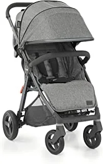 Babystyle Oyster Premium Compact Fold/Ultra comfort Zero Gravity Baby Stroller/Pram/Push Chair from Birth to 22 kg Suitable for Babies/Infant/Kids- Grey (Chassis, Seat Unit, Hood, Raincover)