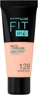 Maybelline New York Fit Me Matte And Poreless Foundation, 128 Warm Light Beige