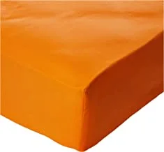 Fitted Sheet 2Pcs Set - Cotton 144 Thread Count, Single Size, Orange, Twin/Single