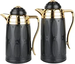 Bianka 2 Pieces Coffee and Tea Vacuum Flask Set Size: 0.7/1.0 Liter, Color: Matt Black
