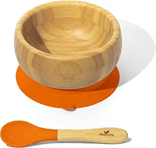 Avanchy Baby Bamboo Stay Put Suction BOWL + Spoon OG 2 Piece Set