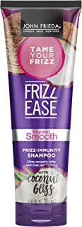 شامبو John Frieda Frizz Ease Beyond Smooth Frizz-Immunity ، شامبو مضاد للرطوبة ، يمنع التجعد ، 8.45 أونصة ، مع زيت جوز الهند النقي
