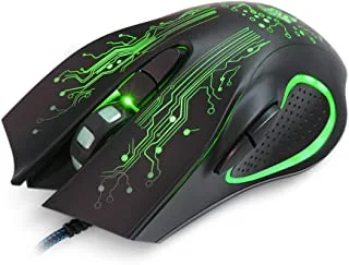 Datazone Comfortable Illuminated Ubs Wired Gaming Mouse, Programmable Buttons, Dpi For Windows Pc Enthusiasts (Black)-X9