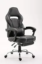 Mahmayi Gaming Chair High Back Computer Chair Chrome Desk Chair PC Racing Executive Ergonomic Adjustable Swivel Task Chair with Headrest and Lumbar Support (Black/Grey)