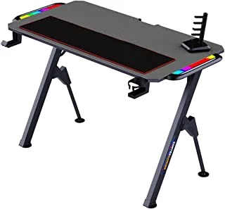 ContraGaming by Mahmayi YK V2-1060 Gaming Desk Black, Cable Management Box, RGB Light, USB Game Pad Holder, Mouse Pad, Mouse Set, With Gaming Keyboard and Headset