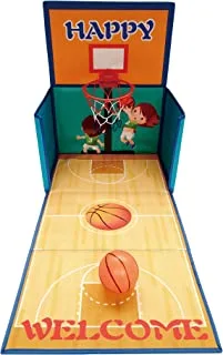 صندوق تخزين مع حصيرة لعب قابلة للتمدد مع لعبة كرة السلة Tx13962-1