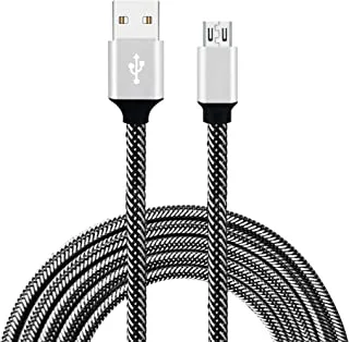 Datazone Samsung Charger Cable For Android Devices, Micro Usb Charging And Sync Cable, Cut-Resistant, Supports Fast Charging, Supports Data Transfer, A Length of 2 Meters, Silver , Dz-Sm03G